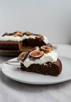 Chocolate-Almond Cake with Honey-Glazed Figs (Gluten-Free, Dairy-Free