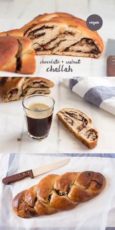 Chocolate and walnut vegan challah