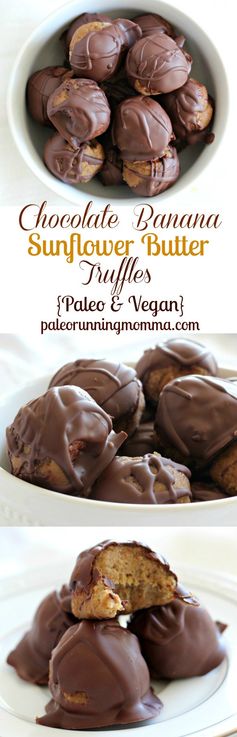 Chocolate Banana Sunflower Butter Truffles (Paleo & Vegan