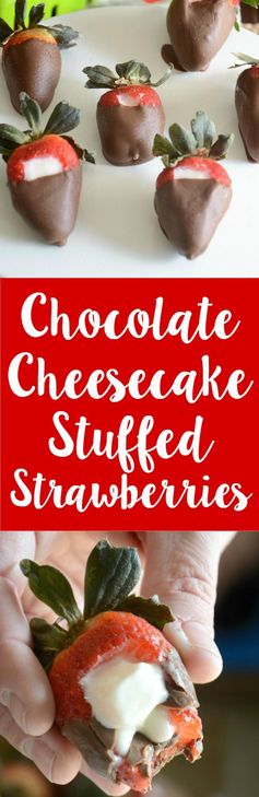 Chocolate cheesecake stuffed strawberries + video