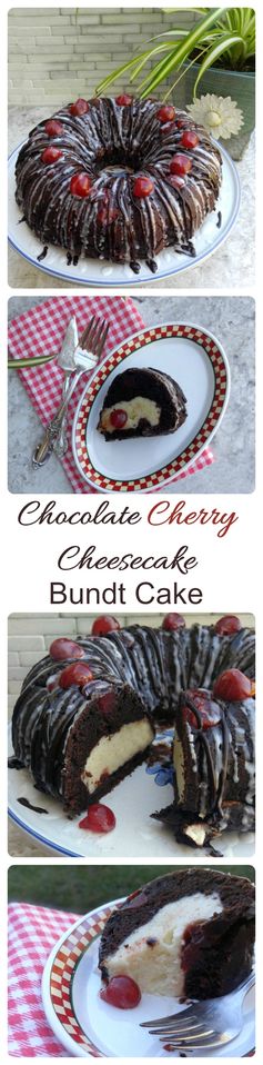 Chocolate Cherry Cheesecake Bundt Cake