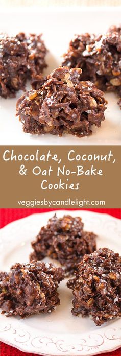 Chocolate, Coconut, and Oat No-Bake Cookies