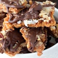 Chocolate Coconut Cracker Toffee