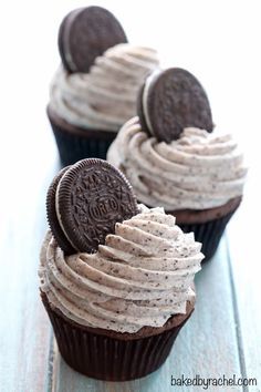 Chocolate Cookies and Cream Cupcakes with Cream Cheese Frosting