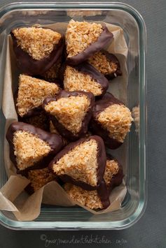 Chocolate Dipped Caramel Coconut Haystacks