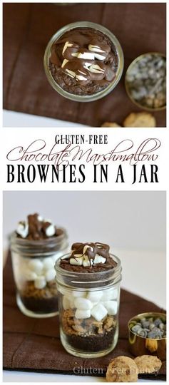 Chocolate Marshmallow Brownies in a Jar