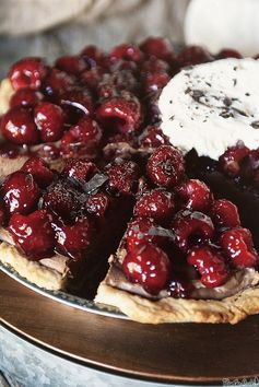 Chocolate Mascarpone Raspberry Pie