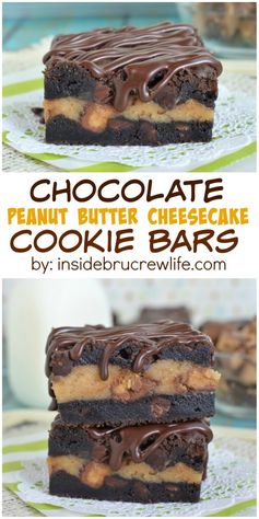 Chocolate Peanut Butter Cheesecake Cookie Bars