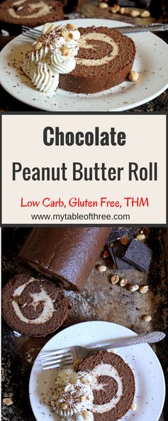 Chocolate Peanut Butter Roll, Low Carb, Gluten Free
