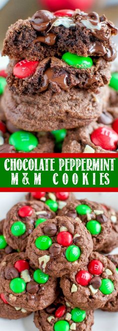 Chocolate Peppermint M and M Cookies