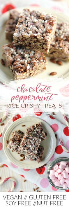 Chocolate Peppermint Vegan Rice Crispy Treats