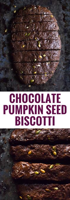 Chocolate Pumpkin Seed Biscotti