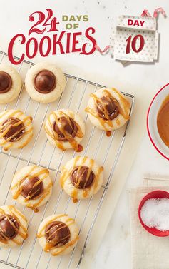 Chocolate-Salted Caramel Blossom Cookies