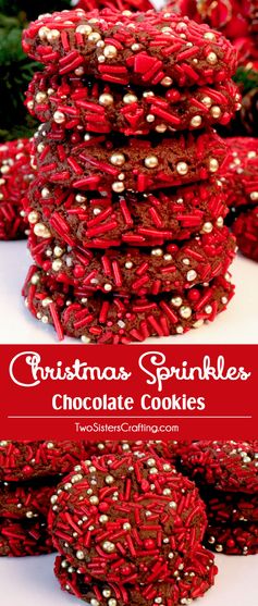 Chocolate Sprinkle Holiday Cookies