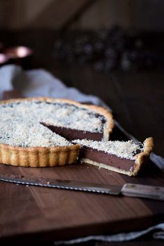 Chocolate Tart with Toasted Coconut and Sea Salt