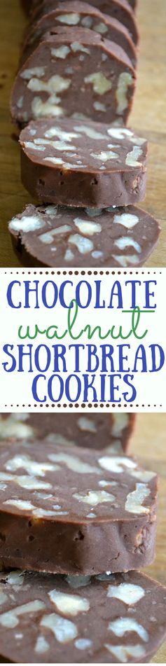 Chocolate Walnut Shortbread Cookies