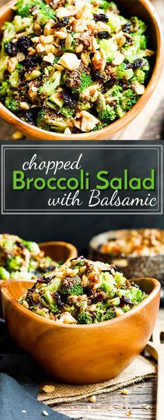 Chopped Broccoli Salad with Balsamic, Walnuts and Cranberries