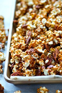 Cinnamon Roll Pecan Caramel Popcorn