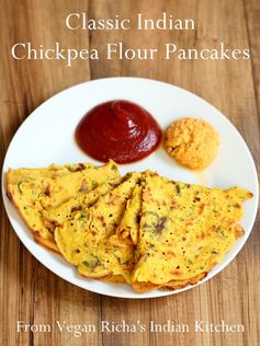 Classic Savory Indian Chickpea Flour Pancakes