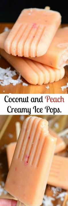 Coconut and Peach Creamy Fruit Ice Pops