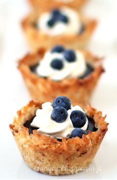 Coconut Macaroon Cups filled with Fresh Blueberry Curd