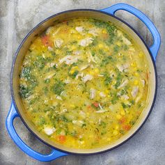 Colombian chicken soup: ajiaco