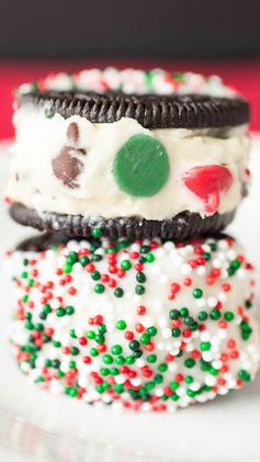 Cookie Dough Stuffed White Chocolate Christmas Oreos