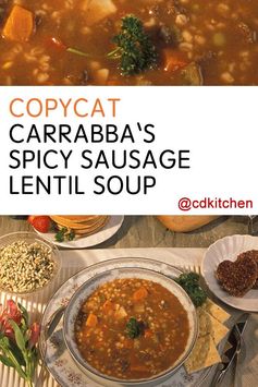 Copycat Carrabba's Spicy Sausage Lentil Soup