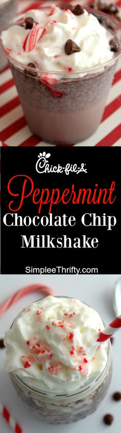 Copycat Chick-fil-A Peppermint Chocolate Chip Milkshake