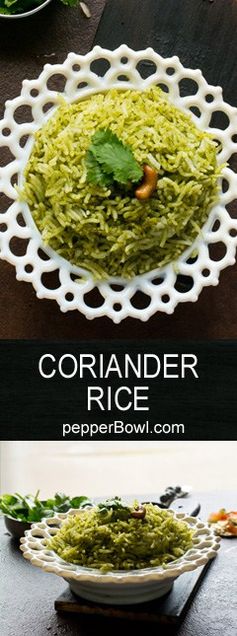 Coriander Rice, Indian style Cilantro Rice