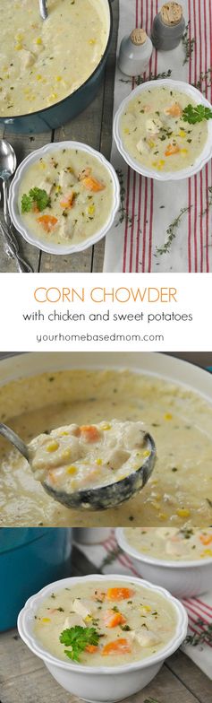 Corn Chowder with Chicken and Sweet Potatoes