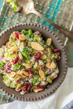 Cranberry Almond Charred Broccoli Salad