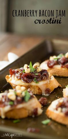 Cranberry Bacon Jam Crostini