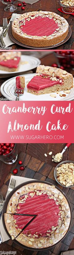 Cranberry Curd Almond Cake