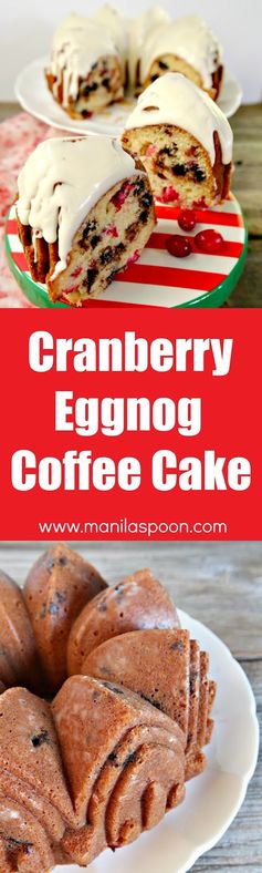 Cranberry Eggnog Espresso Chocolate Chip Cake