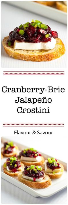 Cranberry Jalapeño Brie Crostini Appetizer