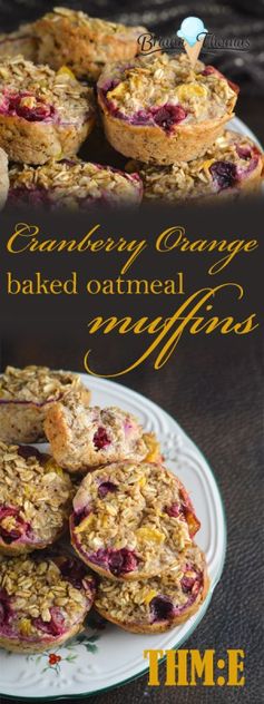 Cranberry Orange Baked Oatmeal Muffins