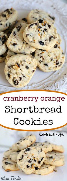 Cranberry Orange Shortbread Cookies with Walnuts