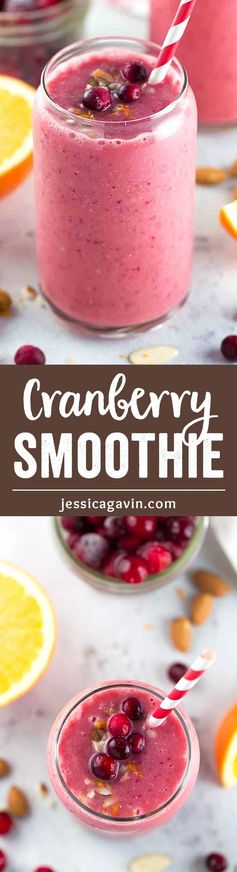 Cranberry Orange Smoothie with Almonds