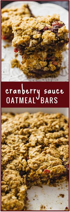 Cranberry sauce oatmeal bars