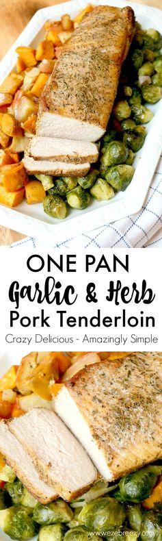 Crazy Delicious, Amazingly Simple One Pan Pork Tenderloin with Roasted Vegetables