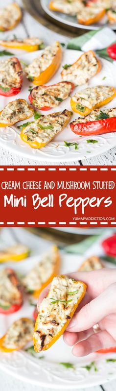 Cream Cheese and Mushroom Stuffed Mini Bell Peppers