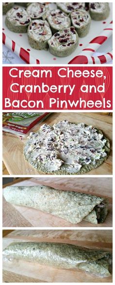 Cream Cheese, Cranberry and Bacon Pinwheels