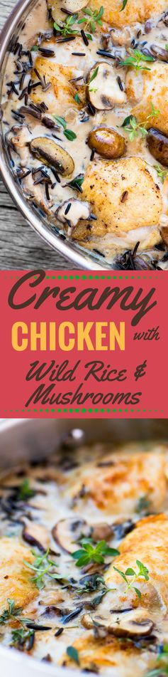 Creamy Chicken with Wild Rice and Mushrooms