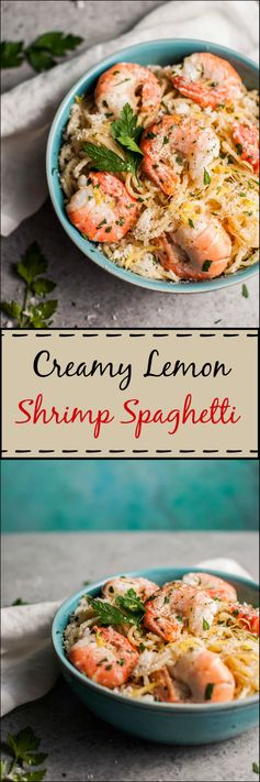 Creamy Lemon Shrimp Spaghetti