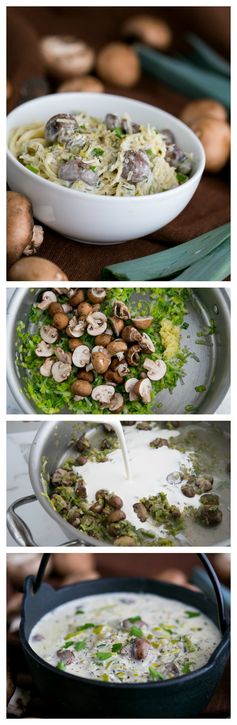 Creamy Mushroom and Leek Pasta