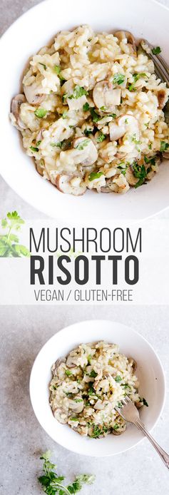 Creamy Mushroom Risotto (Vegan + GF