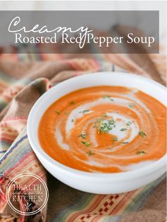 Creamy Roasted Red Pepper Soup (Paleo, Low-Carb & Vegan