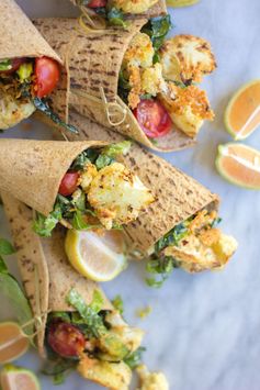 Crispy Cauliflower Caesar Wraps