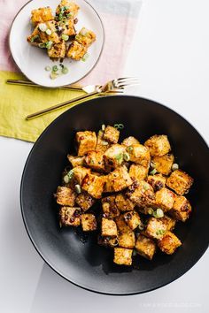 Crispy Oven Baked Honey Garlic Tofu Bites